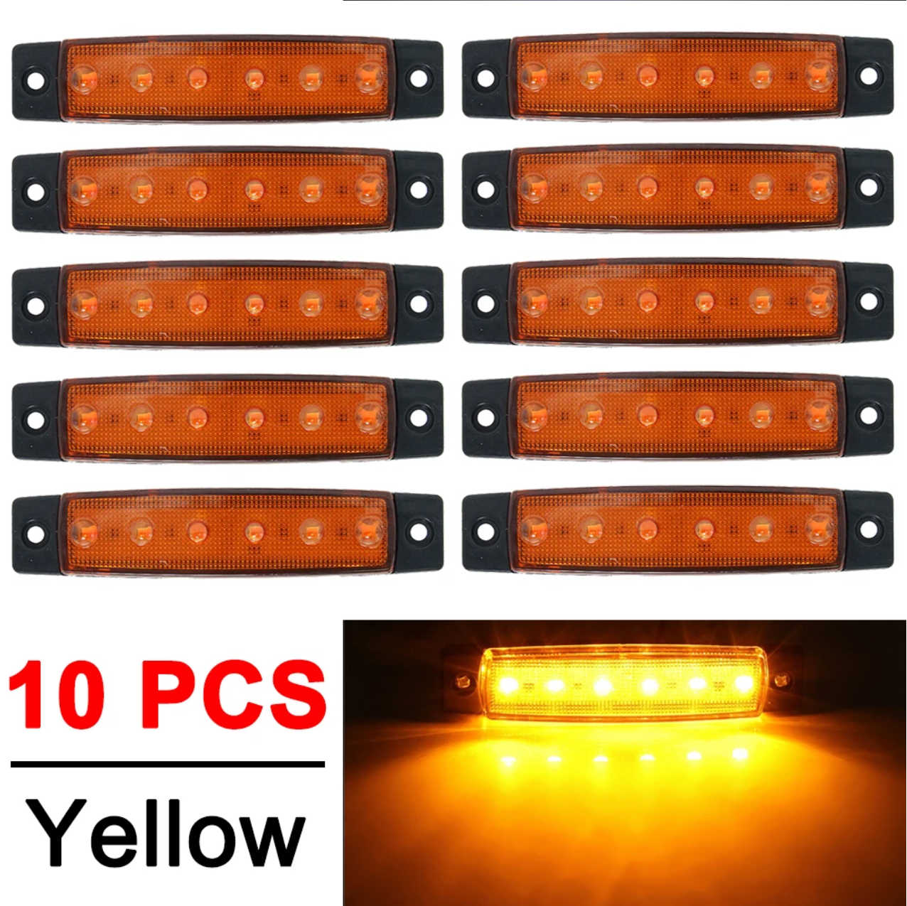 10PCS LED Side Marker Lights – Amber – To Fit Trailers, Trucks, ATVs, RVs 5