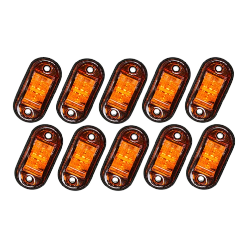 10PCS LED Side Marker Lights – Amber – To Fit Trucks, Trailers, Caravans – 12V / 24V 1
