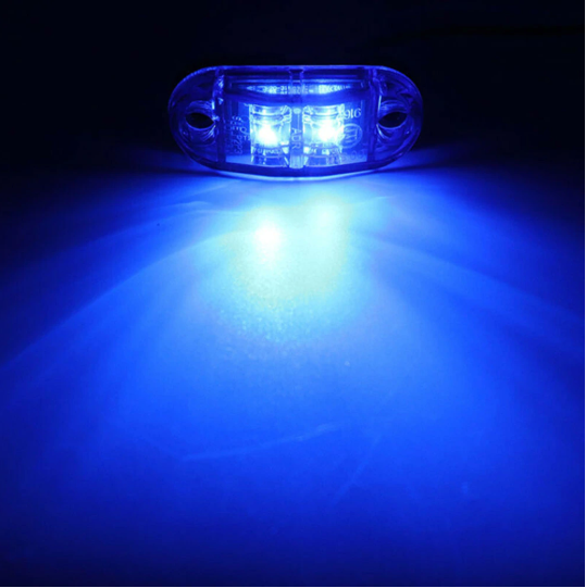 10PCS LED Side Marker Lights – Blue – To Fit Trucks, Trailers, Caravans – 12V / 24V 2