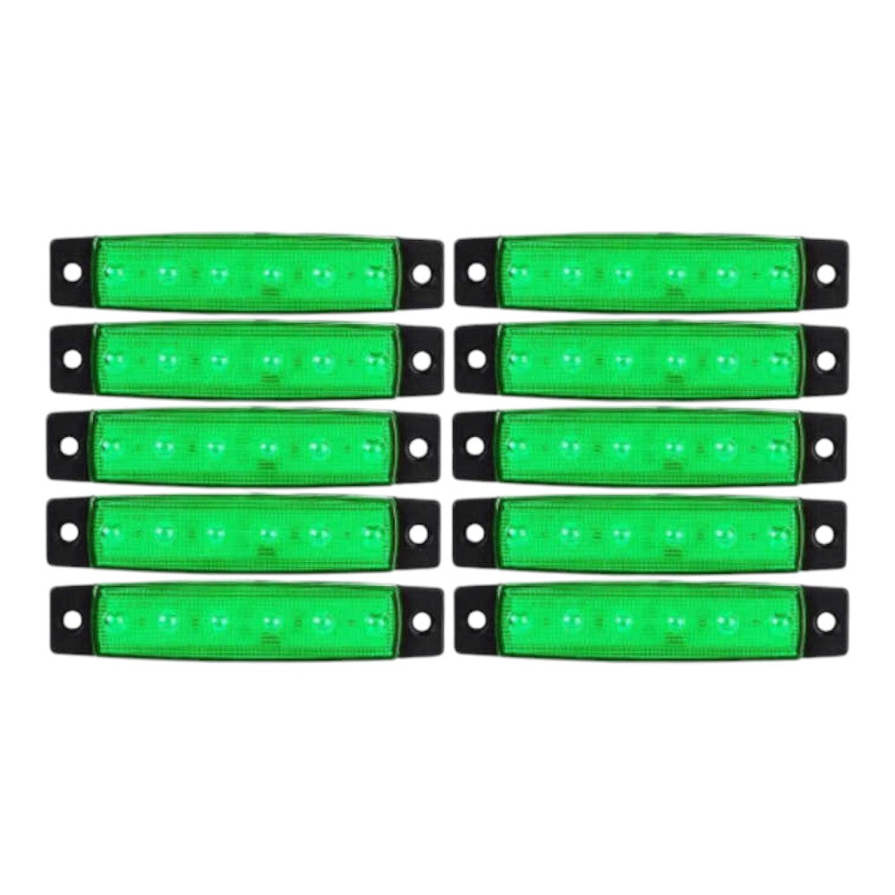 10PCS LED Side Marker Lights – Green – To Fit Trailers, Trucks, ATVs, RVs