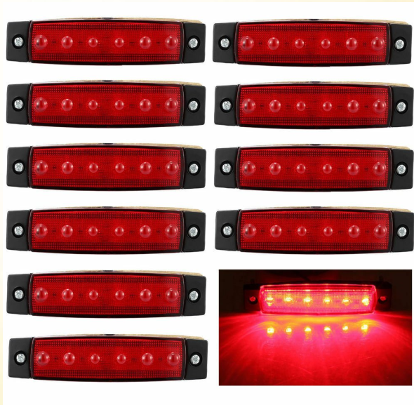 10PCS LED Side Marker Lights – Red – To Fit Trailers, Trucks, ATVs, RVs 4