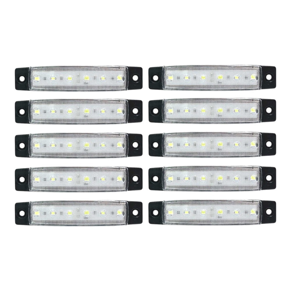 10PCS LED Side Marker Lights – White – To Fit Trailers, Trucks, ATVs, RVs