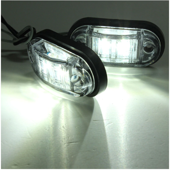 10PCS LED Side Marker Lights – White – To Fit Trucks, Trailers, Caravans – 12V / 24V 2