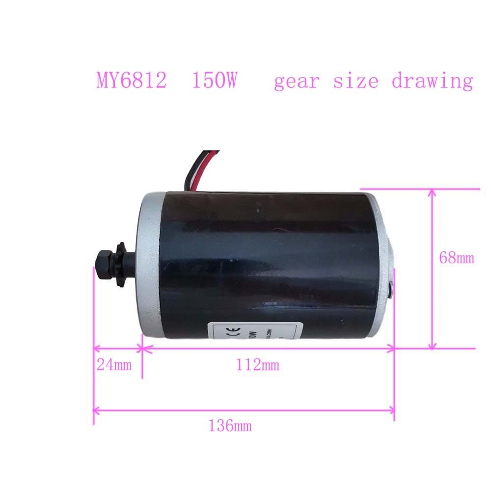 MY6812 DC 12V 150W High Speed Motor with Sprocket – For Scooters & Small Electric Motorcycles