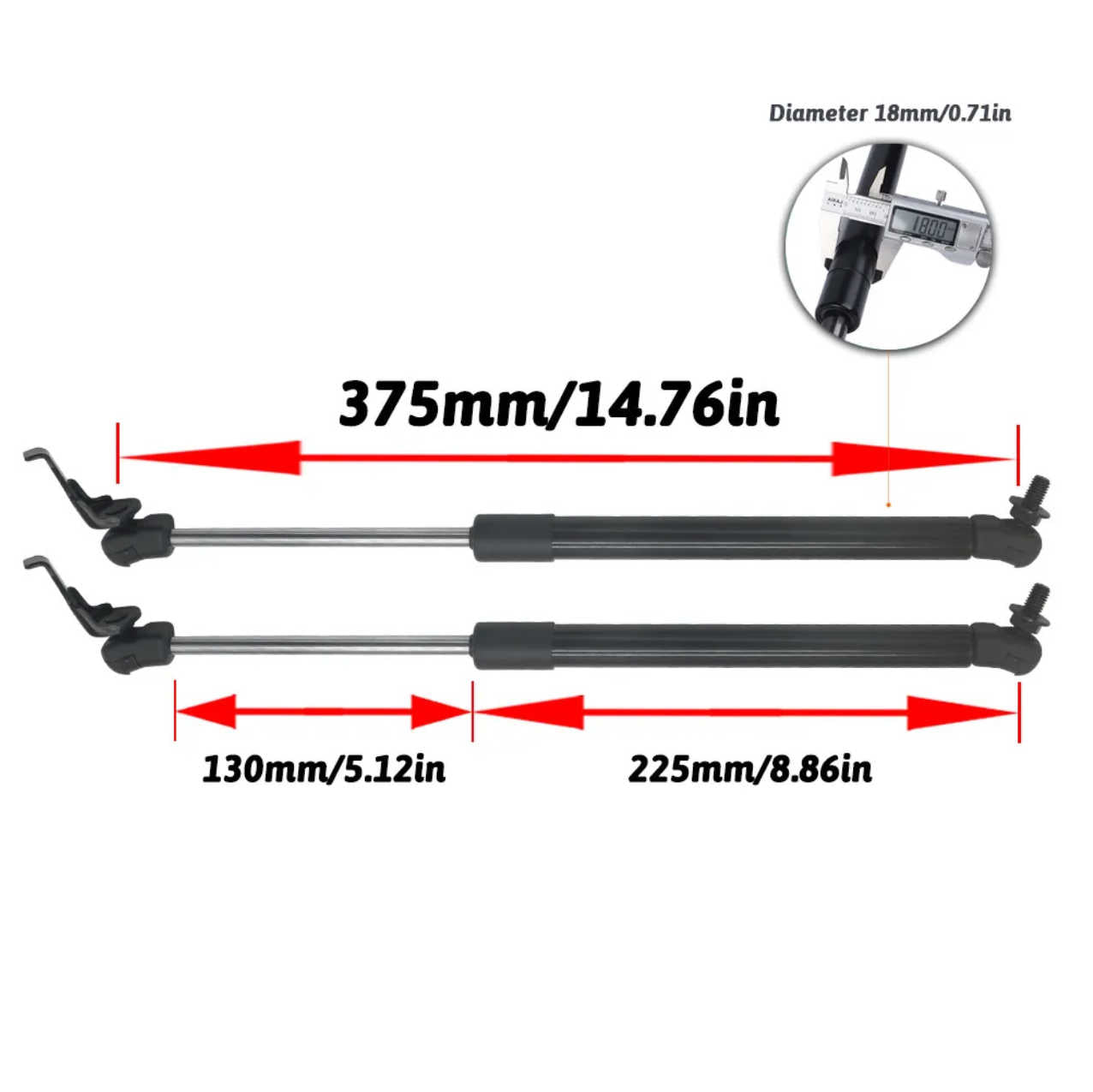 Bonnet Gas Struts To Fit Toyota Camry MCV20 SXV20 (1997–2001) 2