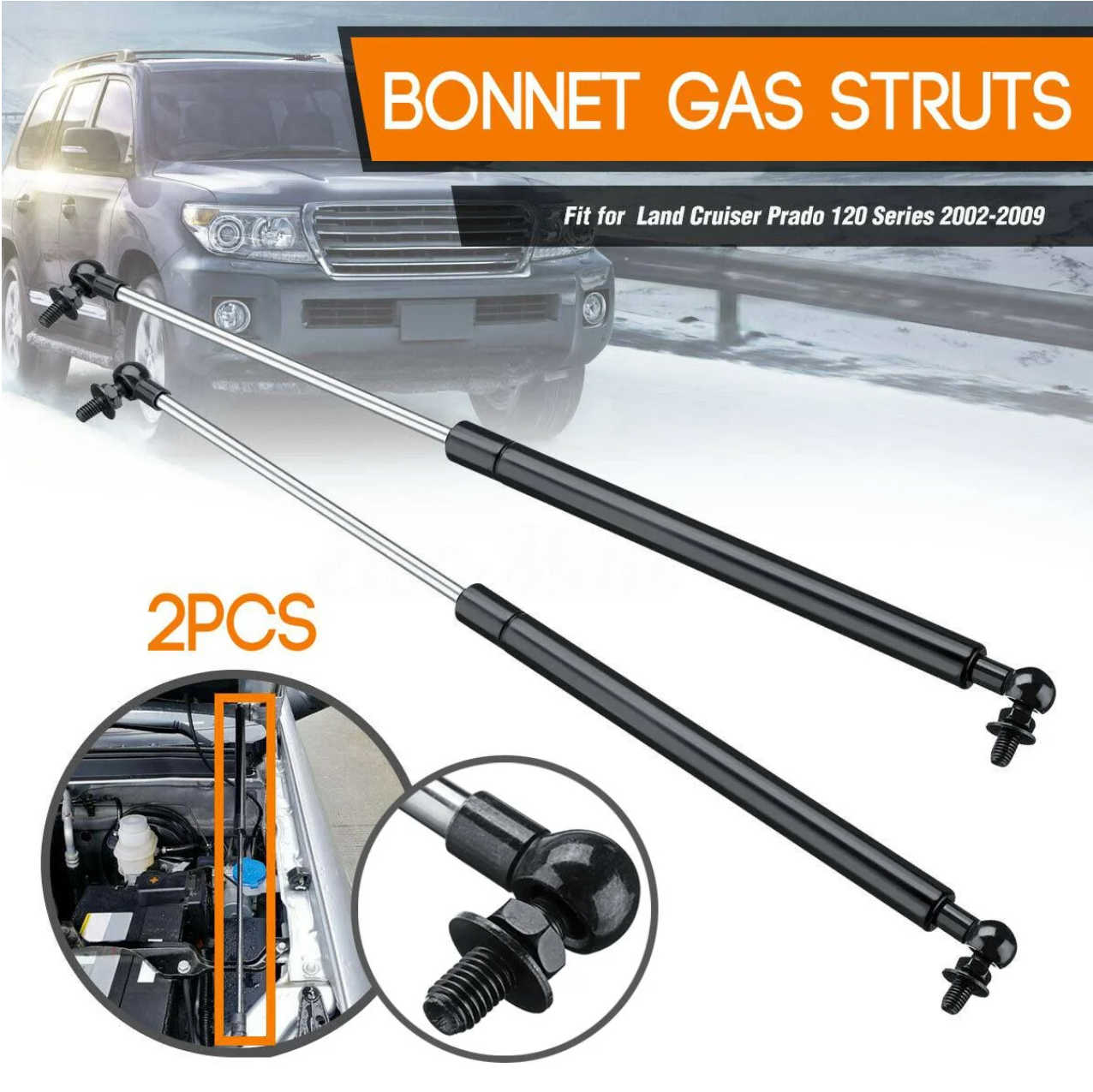 Bonnet Gas Struts To Fit Toyota Landcruiser Prado 120 Series 2002–2009 8