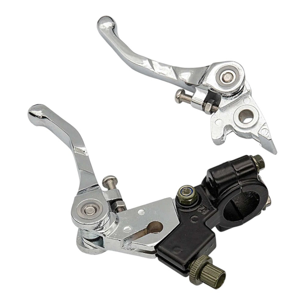 Foldable Clutch & Brake Lever Set – Chrome – To Fit 110cc, 125cc, 140cc Pit & Dirt Bikes – 22mm Handlebars 2