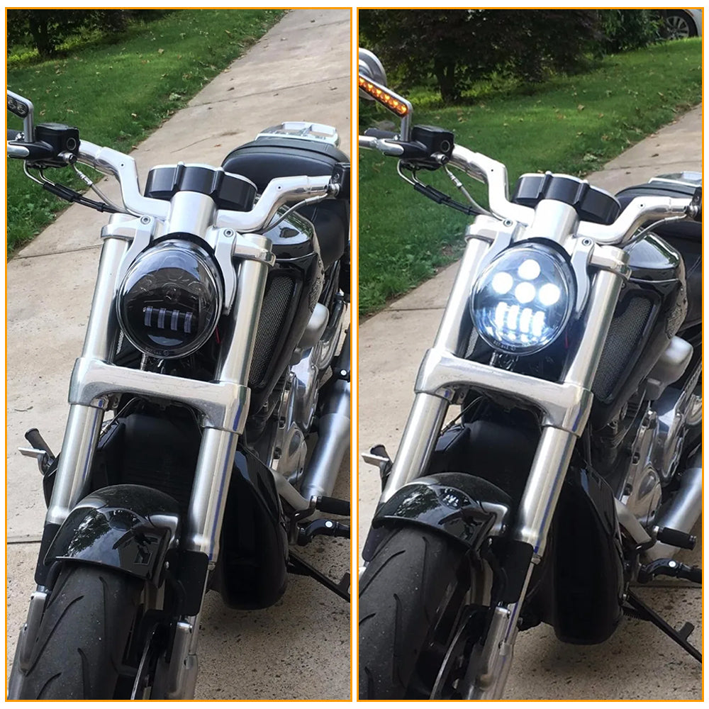 LED Headlight for Harley V-Rod Muscle Night Rod Special VRSCDX VRSC | Black