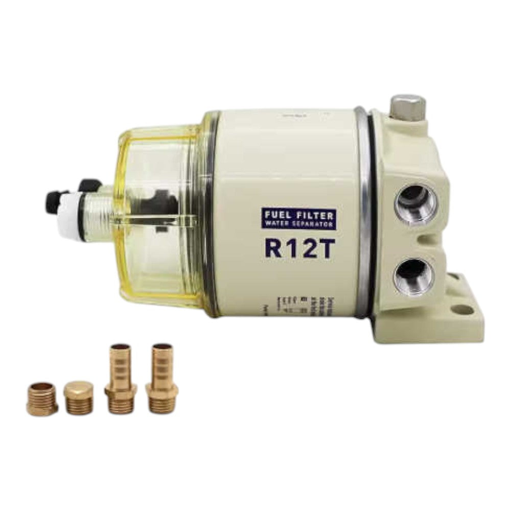 R12T Fuel Water Separator Kit – 10 Micron Filter – Diesel & Petrol Applications