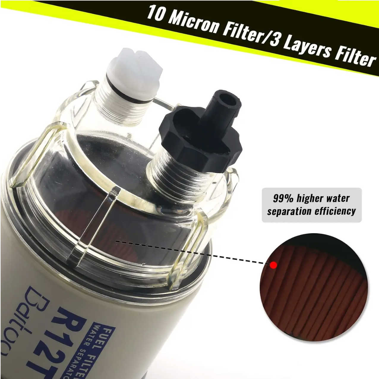 R12T Fuel Water Separator Kit – 10 Micron Filter – Diesel & Petrol Applications 4