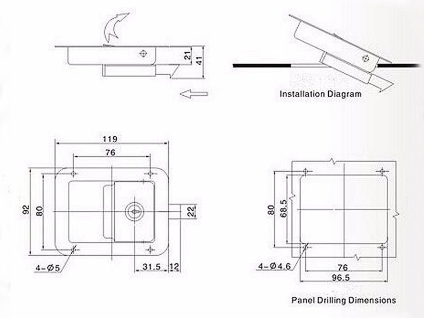 RV Paddle Entry Door Lock With Deadbolt – To Fit RVs, Trailers, Caravans, Yachts, Toolboxes 3
