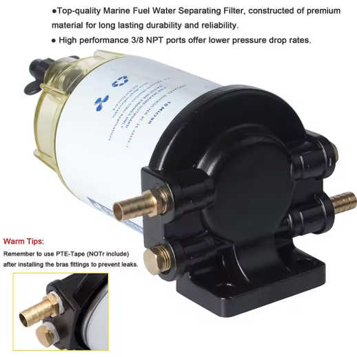 S3213 Fuel Water Separator Filter Assembly – Fits Mercury, Quicksilver, Yamaha Outboards (10 Micron) 5