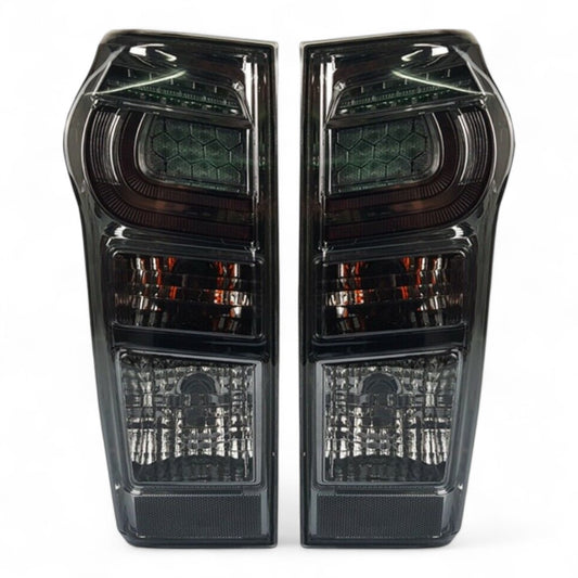 Smoked tail light pair for Isuzu D-MAX 2014–2019 with LED strip