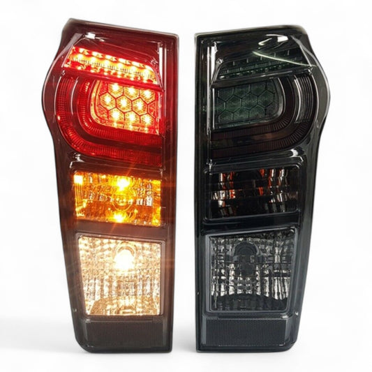 Smoked tail light pair for Isuzu D-MAX 2014–2019 with LED strip 1