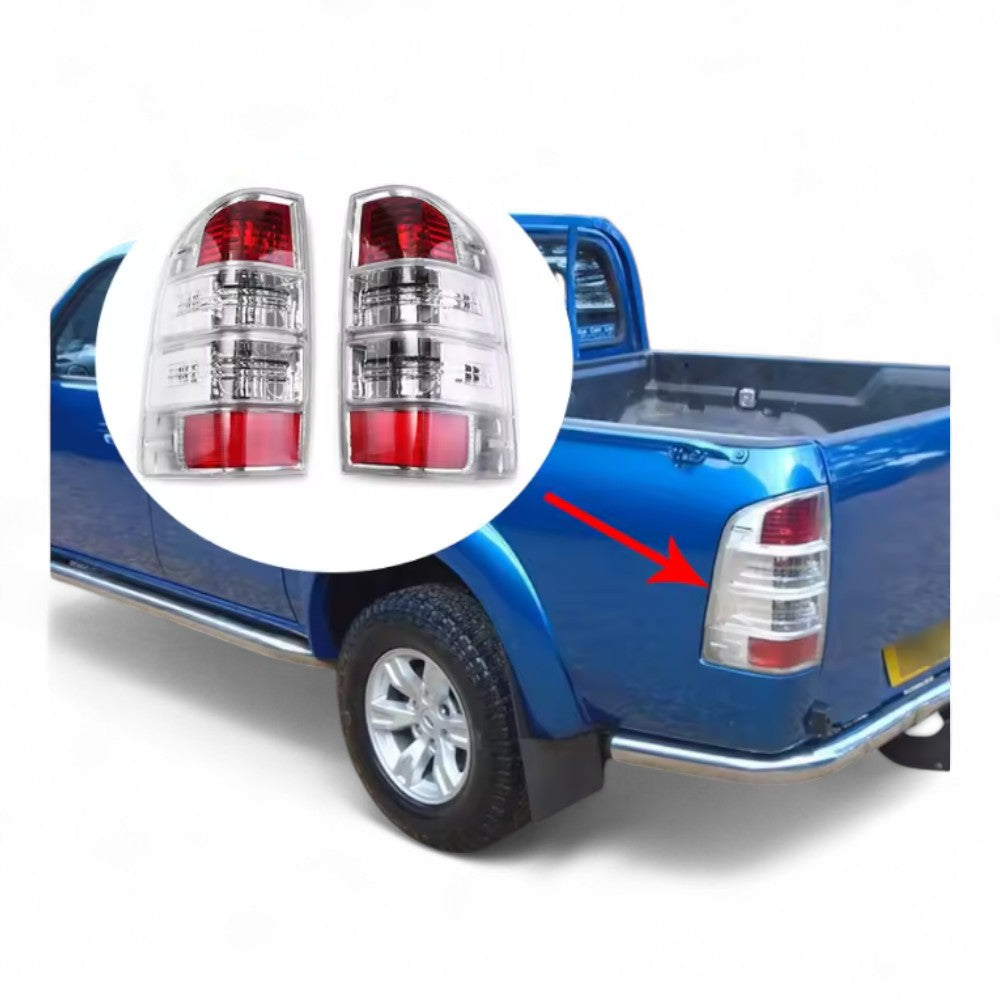 Tail Light Pair for Ford Ranger PK 2008–2011 | LH + RH Rear Assemblies | With Wiring Looms - Partzo