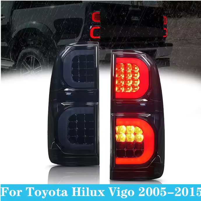 Tail Light Pair for Toyota Hilux 2005–2014 | Smoked Inner Look | Modified Rear Lamp Set - Partzo