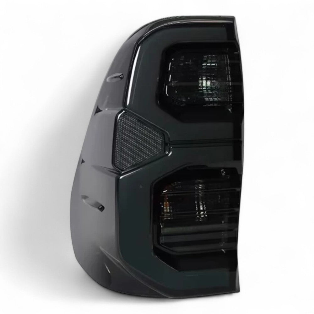 Smoked Tail Light Pair – To Fit Toyota Hilux 2015–2025 – LED Style Rear Lamps with Wiring Looms - Partzo