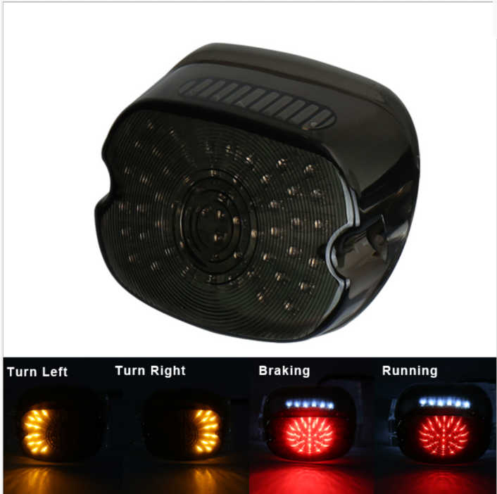 For Harley Davidson LED Tail Light – Brake, Running & License Plate – Red Lens – To Fit Sportster, Dyna, Softail, Road Glide, Road King – 1999–2016