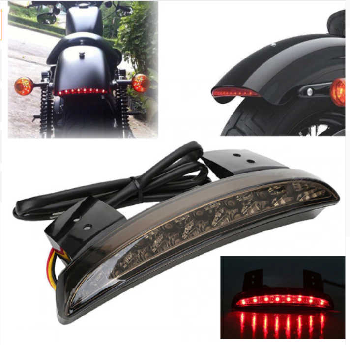 To Fit Harley Davidson Rear Fender Edge LED Tail Light – Smoke Lens – Stop, Tail & Brake