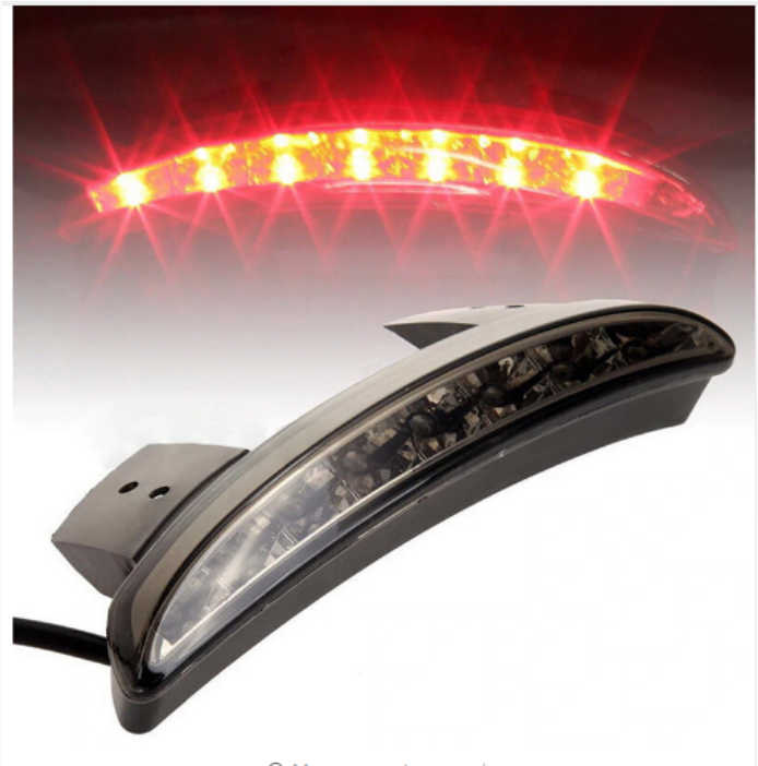 To Fit Harley Davidson Rear Fender Edge LED Tail Light – Smoke Lens – Stop, Tail & Brake