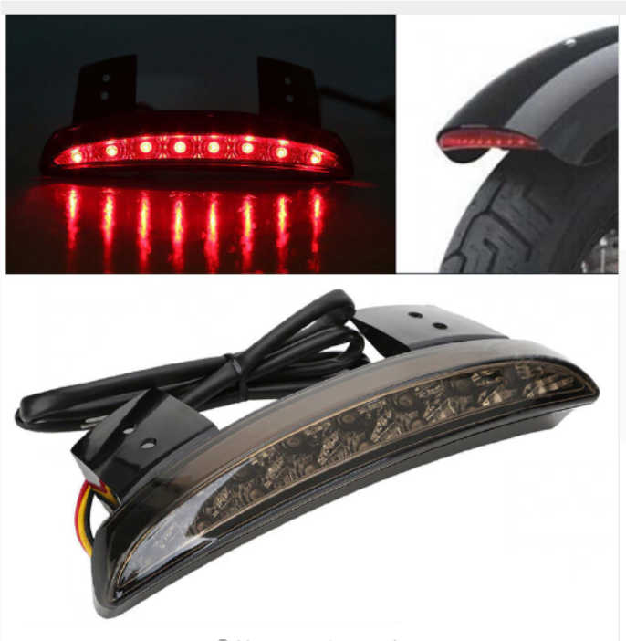 To Fit Harley Davidson Rear Fender Edge LED Tail Light – Smoke Lens – Stop, Tail & Brake