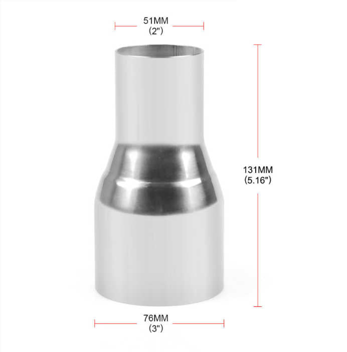 Stainless Steel Exhaust Reducer – Available in 2" to 2.5", 2" to 3", 2.25" to 2.5", 2.5" to 3", and 2.25" to 3"