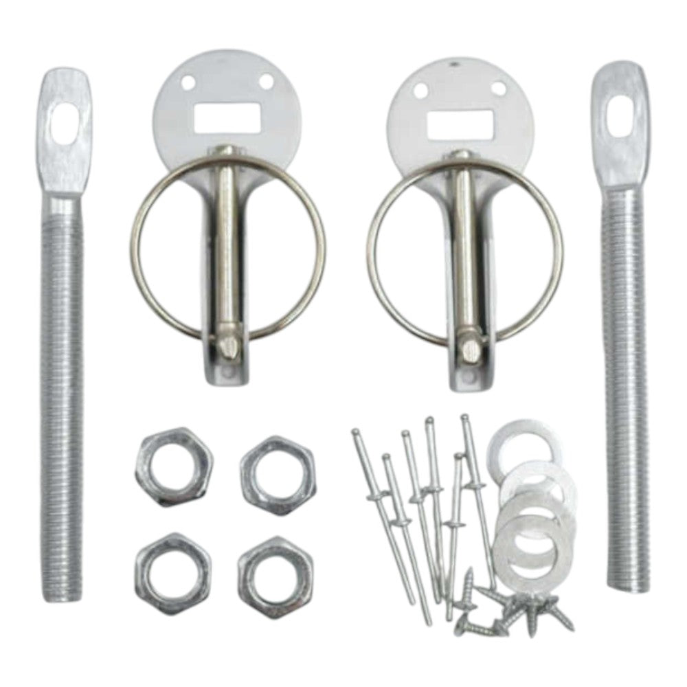Bonnet Hood Pins Kit – Alloy Steel – Black / Red / Blue / Silver – Universal Fit