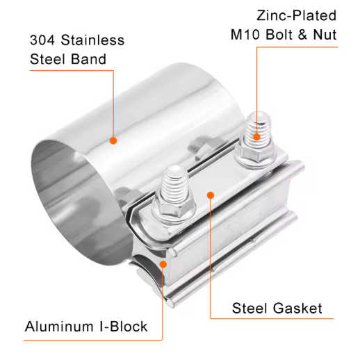 Exhaust Band Clamp – 2" / 2.25" / 2.5" / 2.75" / 3" / 3.5" / 4"