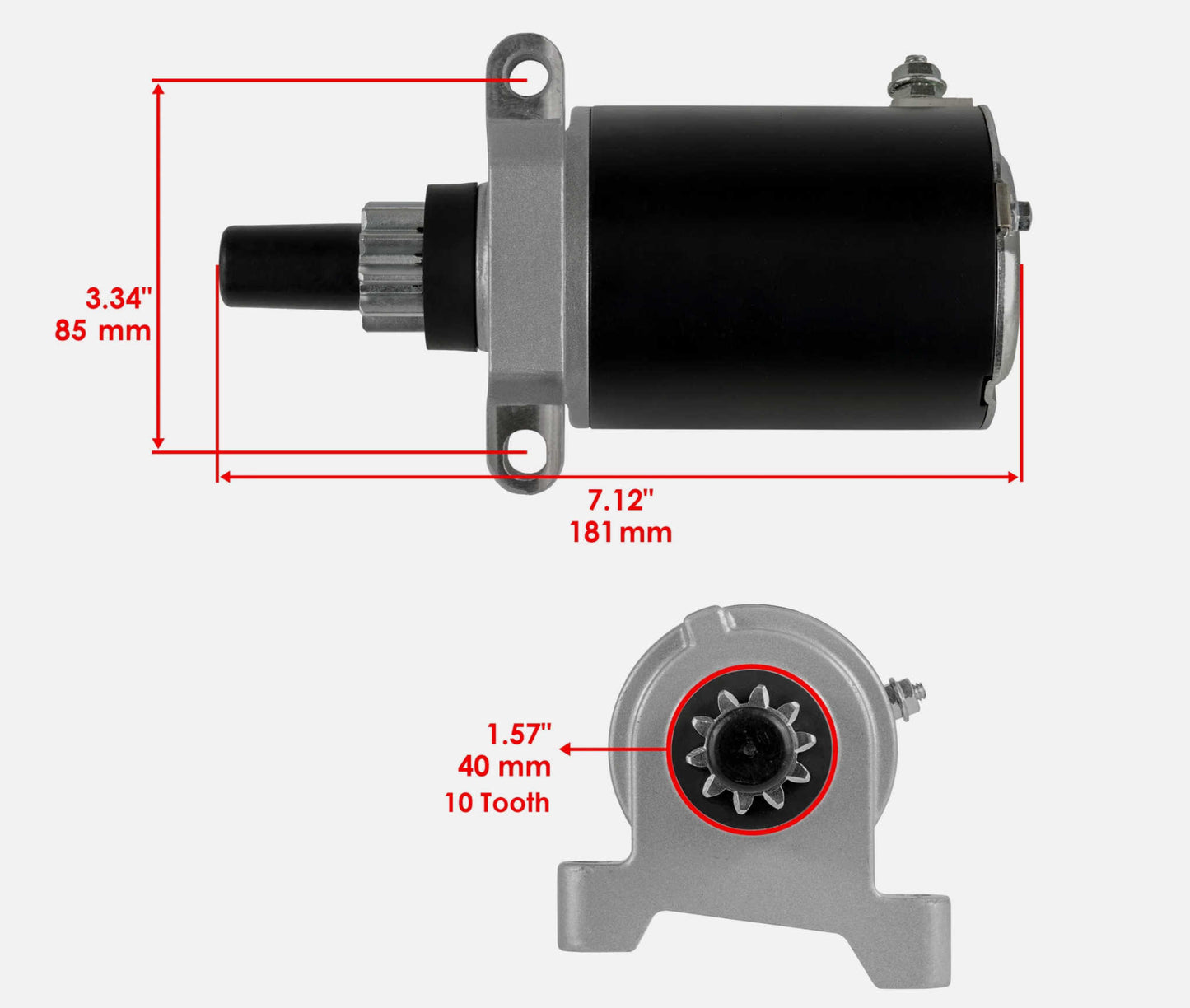 Starter Motor for Tecumseh OHV110 OHV120 OHV125 OHV130 OHV135 | 12V 10T Replacement