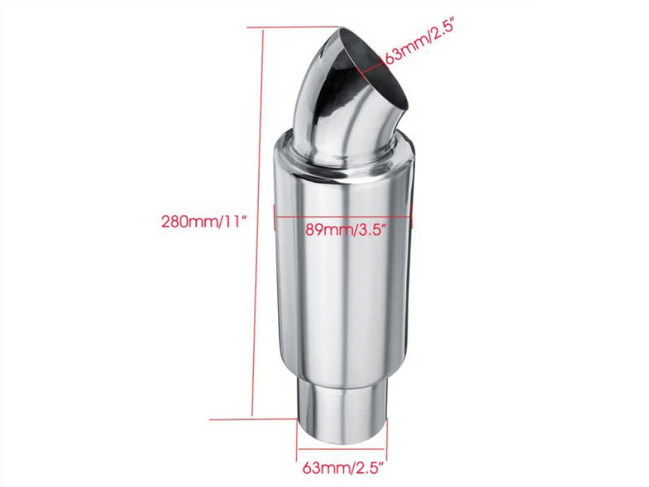 Stainless-Steel Turndown Muffler 63mm