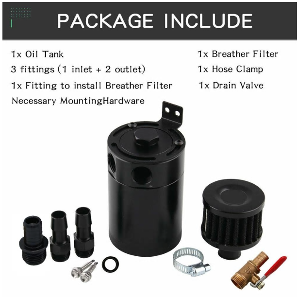 Universal 2-Port Aluminum Alloy Oil Catch Can Tank 2
