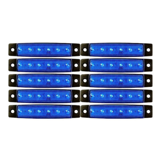 10PCS LED Side Marker Lights – Blue – To Fit Trailers, Trucks, ATVs, RVs