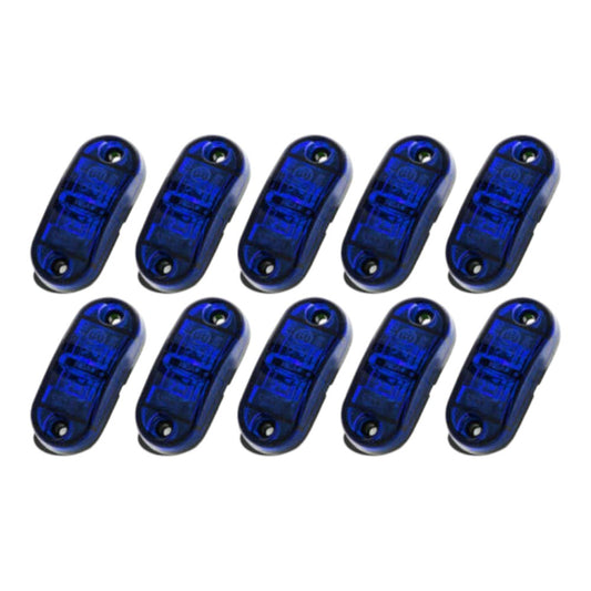 10PCS LED Side Marker Lights – Blue – To Fit Trucks, Trailers, Caravans – 12V / 24V