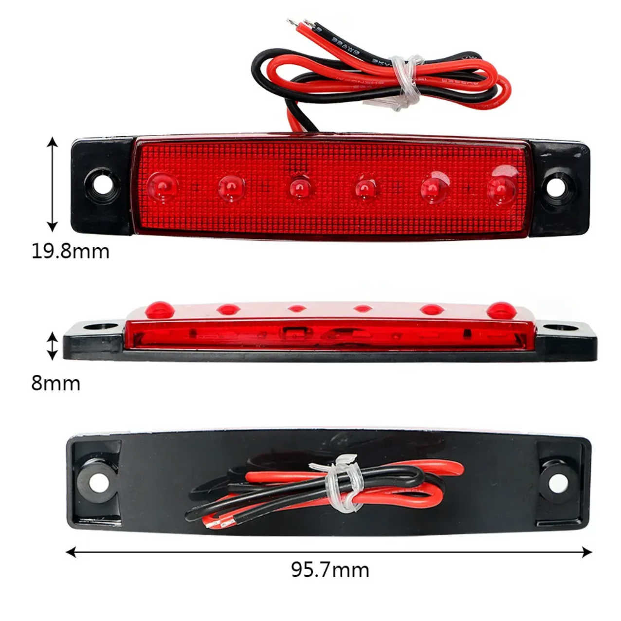 10PCS LED Side Marker Lights – Red – To Fit Trailers, Trucks, ATVs, RVs 3