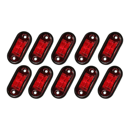 10PCS LED Side Marker Lights – Red – To Fit Trucks, Trailers, Caravans – 12V / 24V 