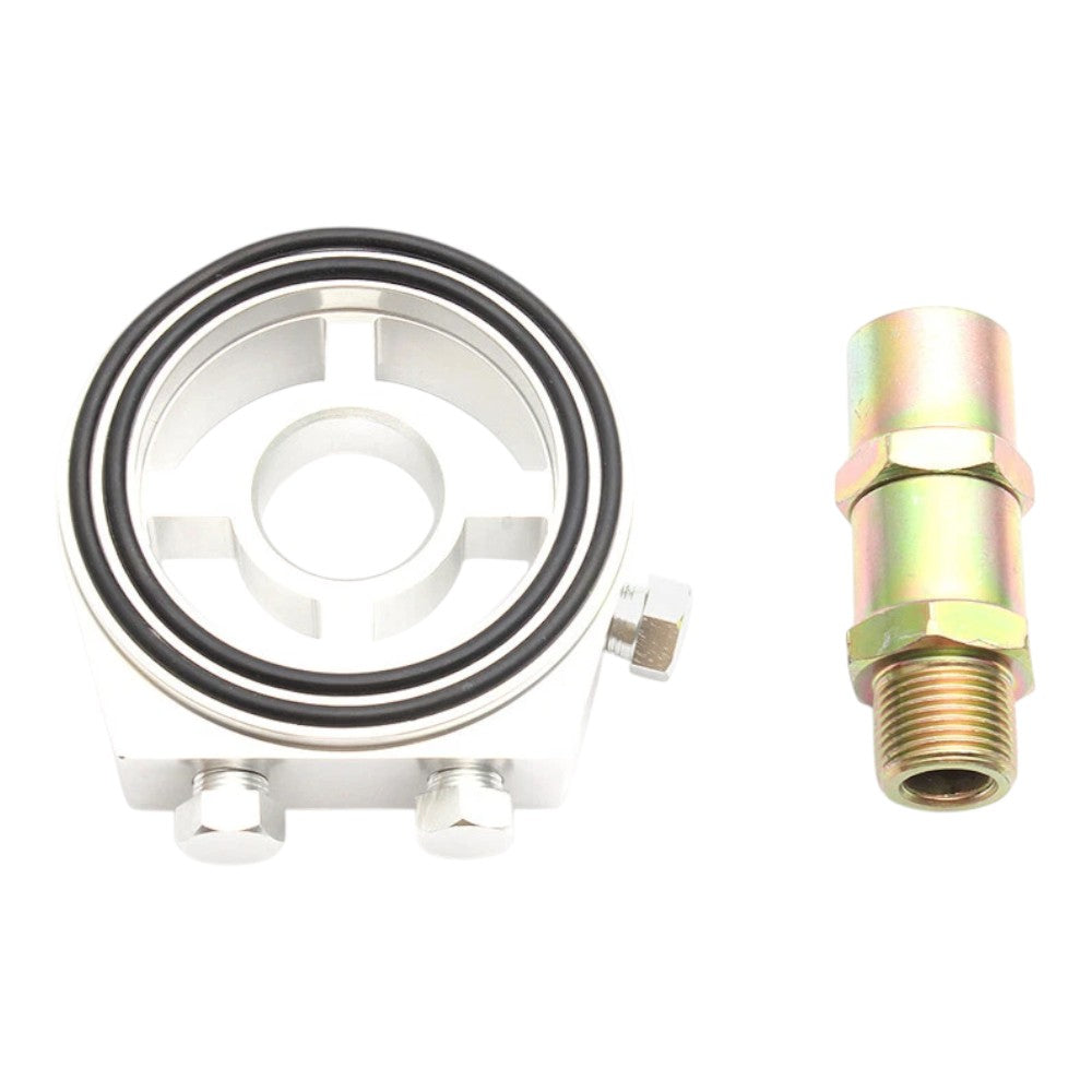 Silver Oil Filter Sandwich Plate Adapter M20x1.5 3/4-16UNF | 3 x 1/8 NPT Ports