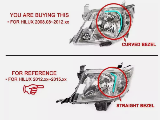 To Fit LH Headlight – Toyota Hilux 2008–2012