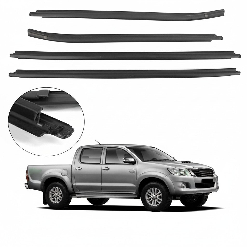 Outer Window Seals Weatherstrip Set for Toyota Hilux SR5 Vigo 2005-2015 4 Door