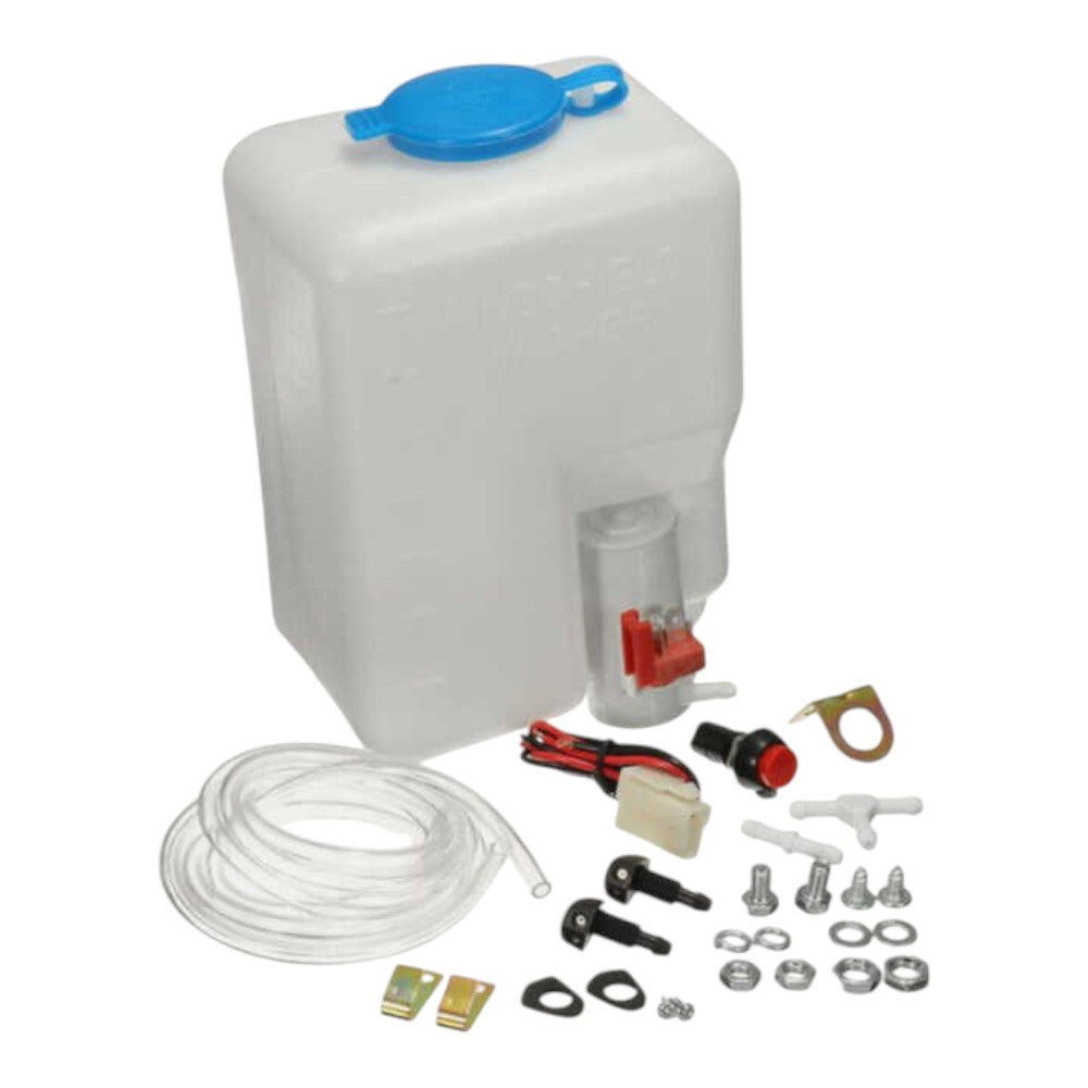 Car Windshield Washer Bottle – 12V – 1.5L – With Pump and Nozzle Kit