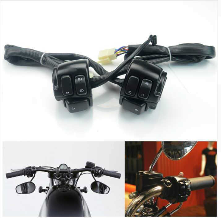 For Harley Switch Blocks – To Fit 1" (25mm) Handlebars – For Bobber, Chopper, Softail, Dyna, Sportster, V-ROD 3