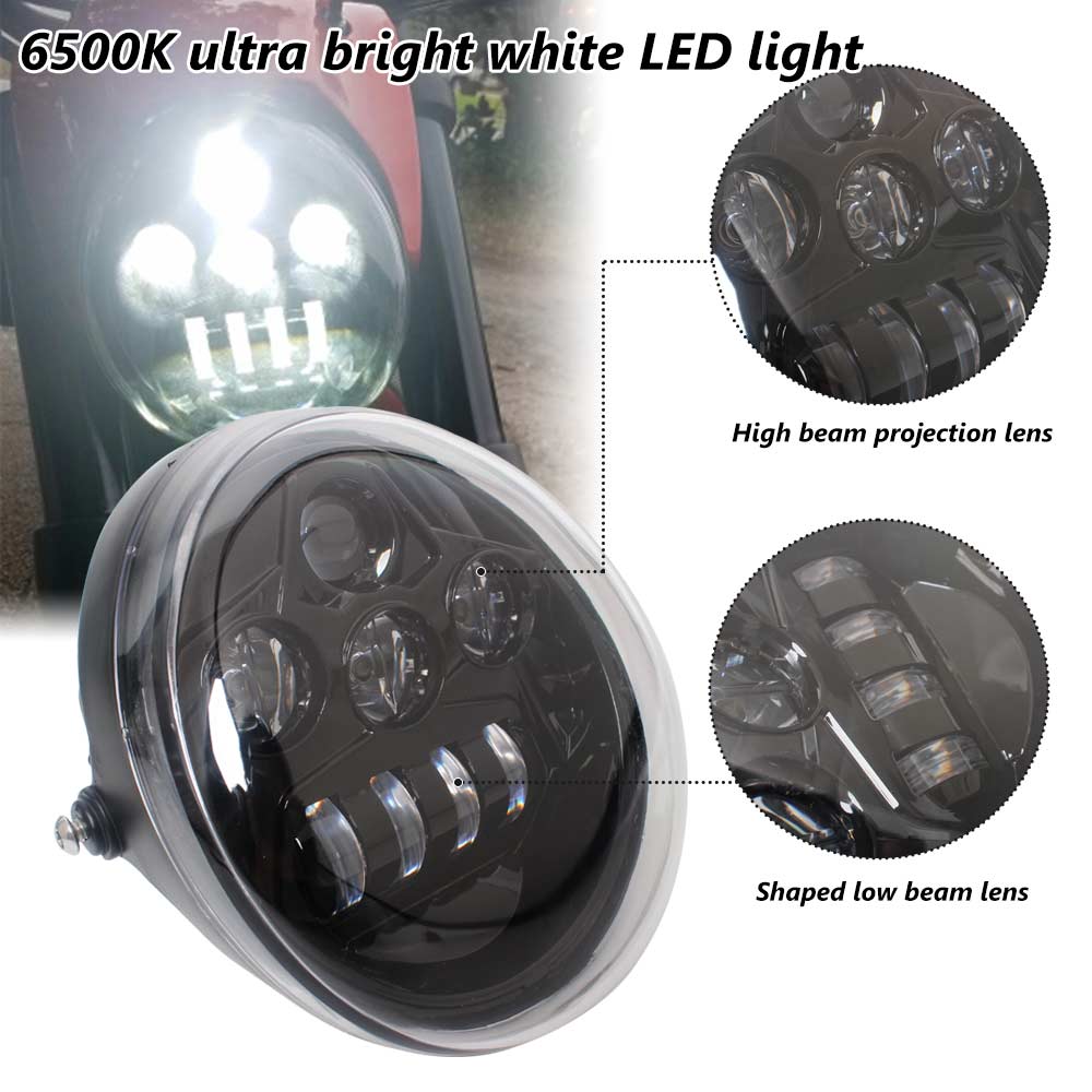 LED Headlight for Harley V-Rod Muscle Night Rod Special VRSCDX VRSC | Black