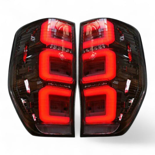LED Tail Light Pair (Smoked) – To Fit Ford Ranger 2011–2021 – Complete with Bulbs