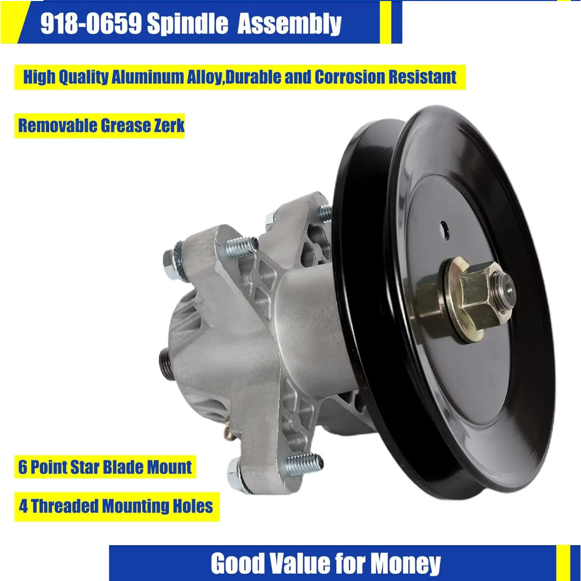 Mower Spindle Assembly for 42" Deck – To Fit MTD / Cub Cadet / Troy-Bilt – Replaces 918-0659 / 618-0624 5