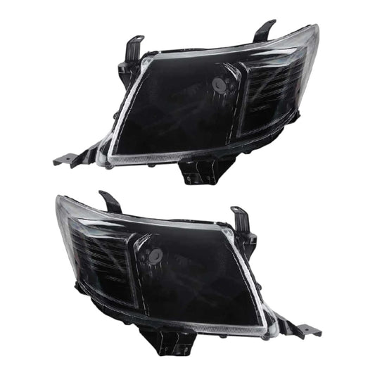 Pair Headlights for Toyota Hilux 2011–2015 – Black Bezel