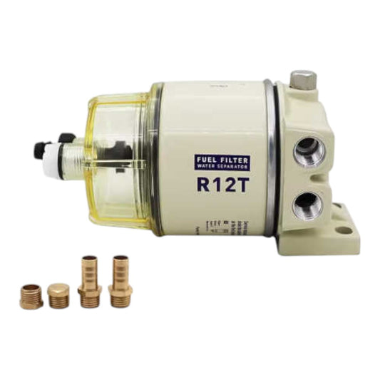 R12T Fuel Water Separator Kit – 10 Micron Filter – Diesel & Petrol Applications