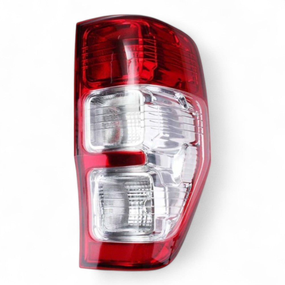 RH tail light for Ford Ranger 2012–2022, red lens with chrome inner panel – front view