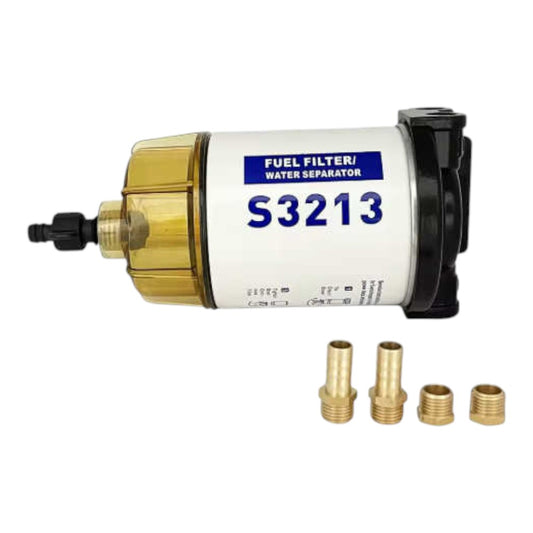 S3213 Fuel Water Separator Filter Assembly – Fits Mercury, Quicksilver, Yamaha Outboards (10 Micron)