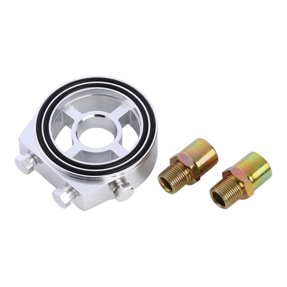 Silver Oil Filter Sandwich Plate Adapter M20x1.5 3/4-16UNF | 3 x 1/8 NPT Ports 1