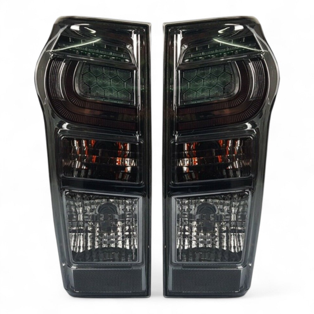 Smoked tail light pair for Isuzu D-MAX 2014–2019 with LED strip