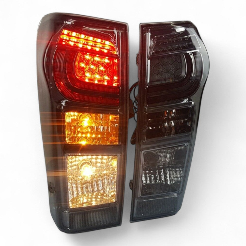 Smoked tail light pair for Isuzu D-MAX 2014–2019 with LED strip 2